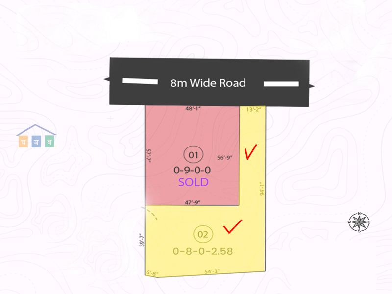 red ticked marked is the remaining plot to sell.